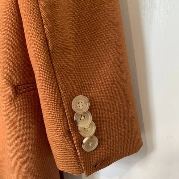 Acne Studios dark burnt orange double breasted suit blazer jacket US 2 4 - Picture 8 of 16